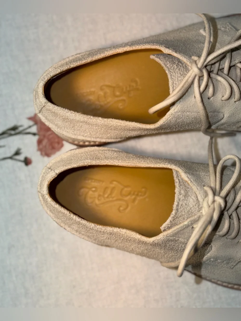 Sperry beige suede